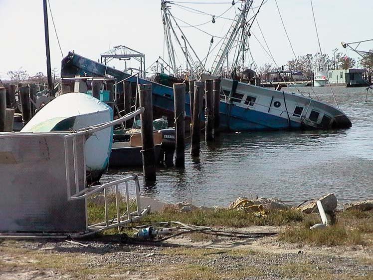 Damaged Vessels along the Mississippi coast following Katrina
Images coutesy NOAA Photo Library