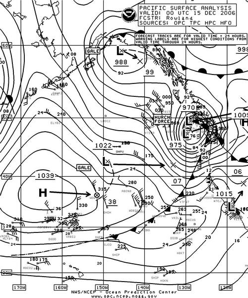 OPC North Pacific Surface Analysis chart
