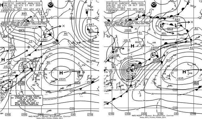 North Pacific Surface Analysis charts