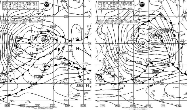 North Pacific Surface Analysis charts