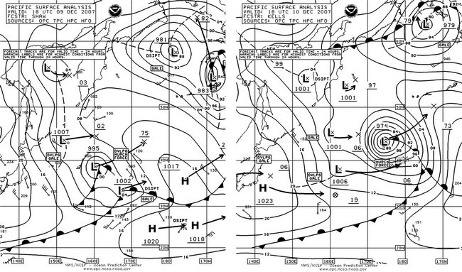 North Pacific Surface Analysis charts