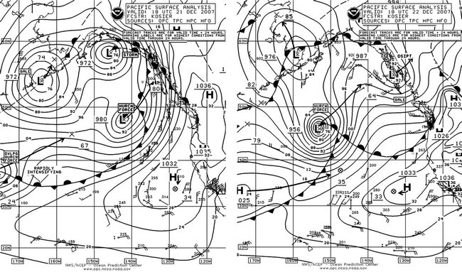 North Pacific Surface Analysis charts