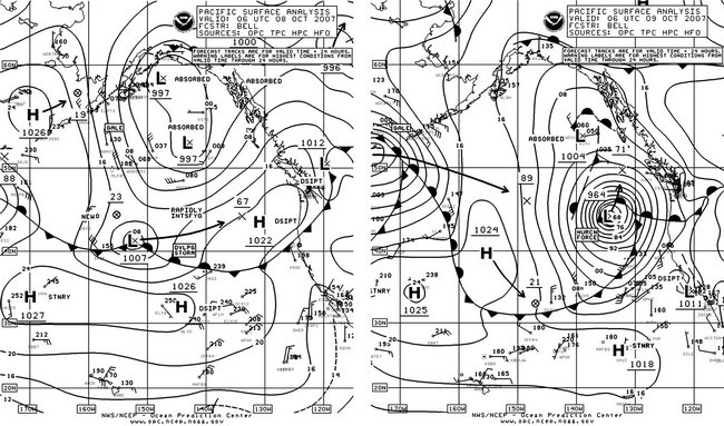 North Pacific Surface Analysis charts