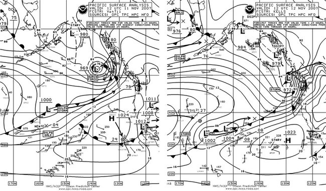 North Pacific Surface Analysis charts