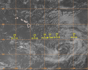 Figure 1 - Visible satellite image of Guillermo - click to enlarge