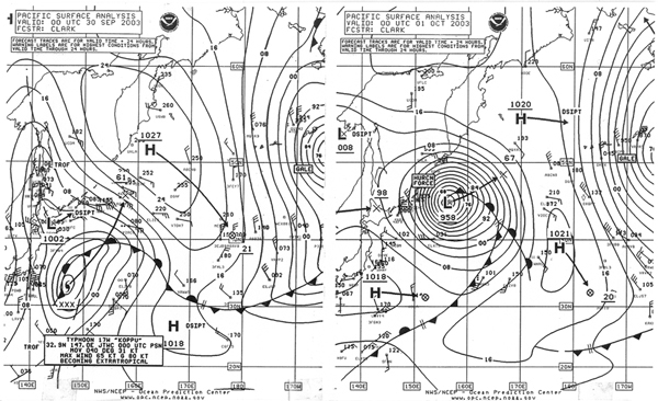 Figure 1 - OPC North Pacific Surface
Analysis chart - click to enlarge