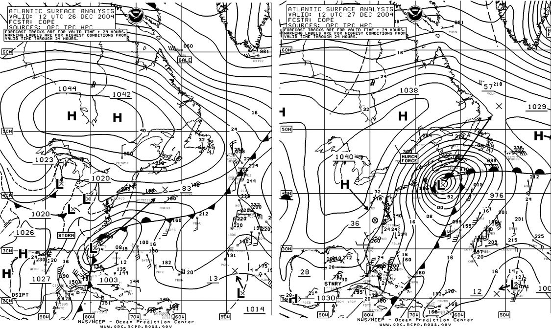 Figure 8. OPC North Atlantic Surface Analysis charts - Click to Enlarge