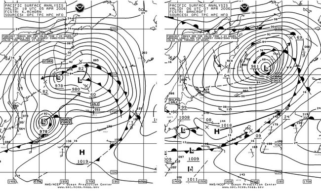 Figure 16. OPC North Pacific Surface Analysis charts. Click to enlarge