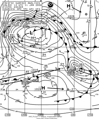 OPC North Pacific Surface Analysis charts Part 1