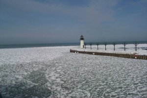 Image of ice formation in the St. Joseph channel - Click 
to Enlarge