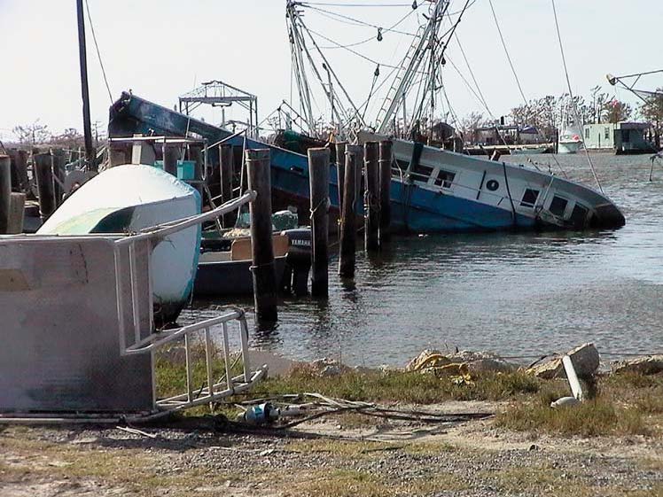 Figure 5 Damaged Vessels along the Mississippi coast following Katrina
Images coutesy NOAA Photo Library