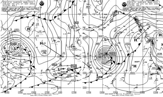 Figure 3 - North Pacific Surface Analysis 
Chart