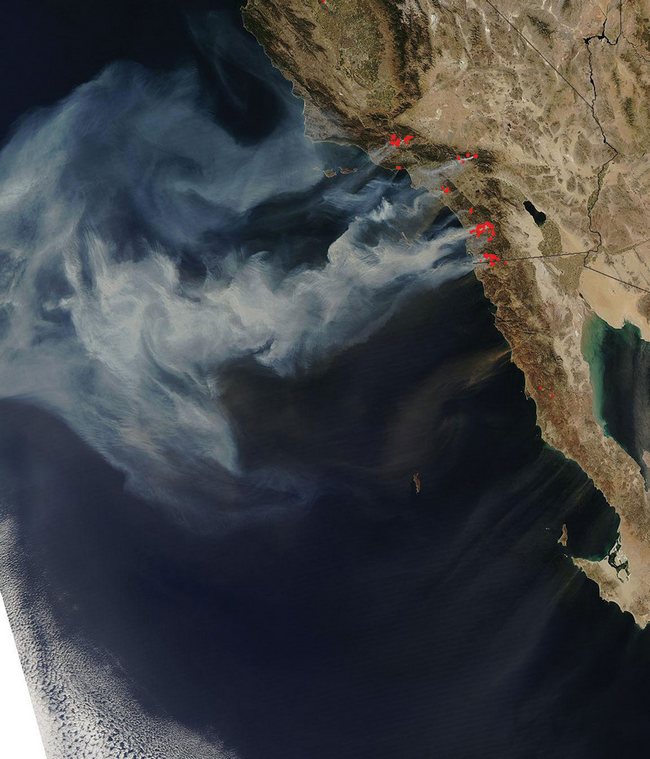 A NASA Terra satellite image of southern California and northwestern Mexico