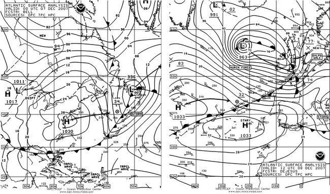 North Atlantic Surface Analysis charts