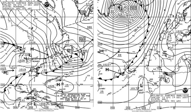 North Atlantic Surface Analysis charts