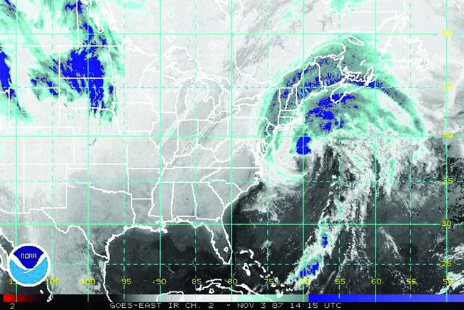 GOES-12 satellite image of Noel