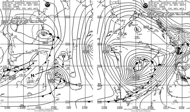 North Pacific Surface Analysis charts