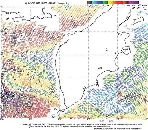  High-resolution QuikScat scatterometer image