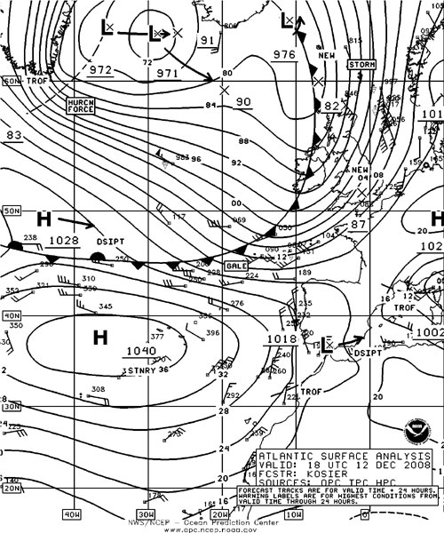 OPC North Atlantic Surface Analysis chart