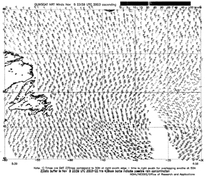 Figure 11 - QuikSCAT scatterometer 
image - click to enlarge