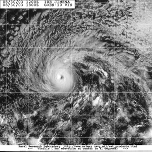 Figure 3 - GOES-10 visible image of Hurricane Jimena - click to enlarge