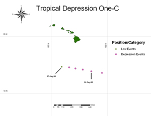 Figure 2 - Map of best track for TD-01C - click to enlarge