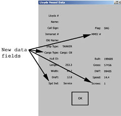 New Lloyds Vessel Data Dialog - 
Click to Enlarge