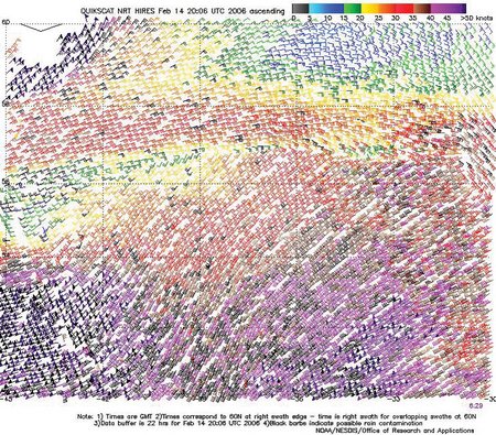 Figure 9. High resolution QuikScat scatterometer image. Click to enlarge