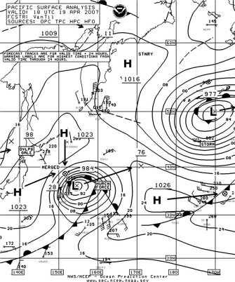 North Pacific Surface Analysis charts