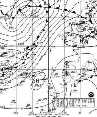 North Atlantic Surface Analysis charts