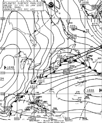 North Atlantic Surface Analysis charts