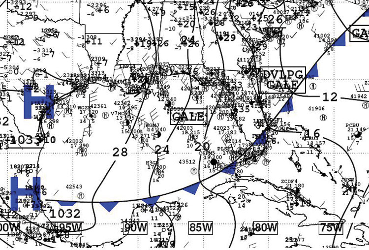 National Weather Service surface analysis