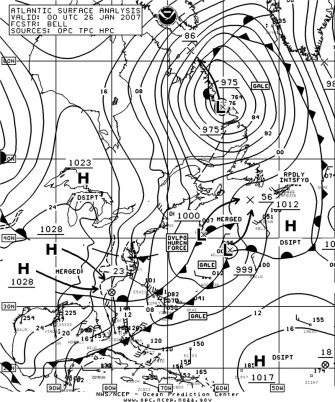 North Atlantic Surface Analysis charts