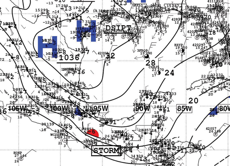 National Weather Service surface analysis