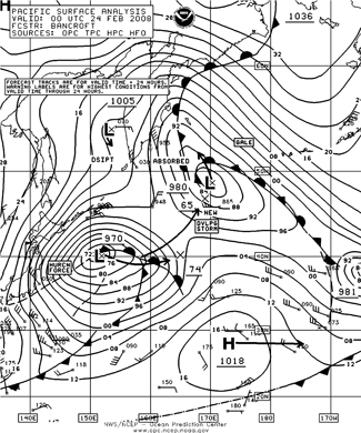 OPC North Pacific Surface Analysis charts