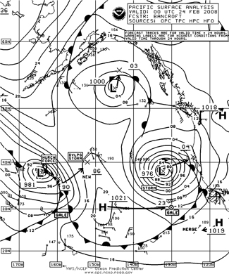 OPC North Pacific Surface Analysis charts