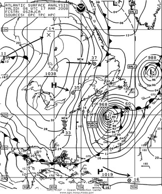 OPC North Atlantic Surface Analysis charts