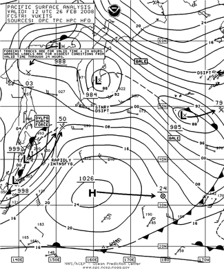 OPC North Pacific Surface Analysis charts