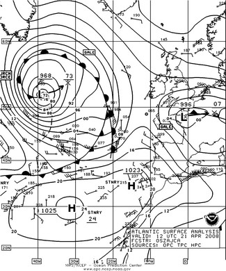 OPC North Atlantic Surface Analysis charts