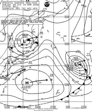 OPC North Pacific Surface Analysis charts