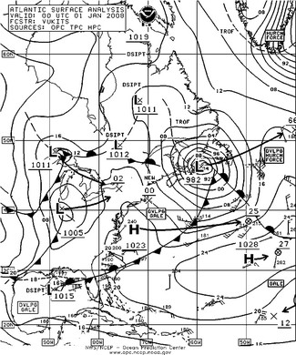 OPC North Atlantic Surface Analysis charts