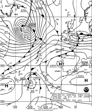 OPC North Atlantic Surface Analysis charts