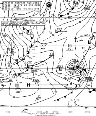 OPC North Pacific Surface Analysis charts