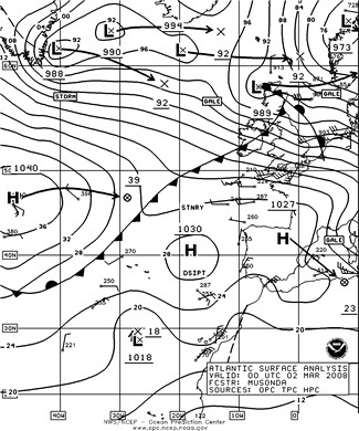 OPC North Atlantic Surface Analysis charts