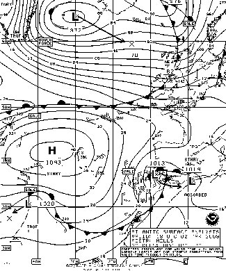 North Atlantic Surface analysis charts