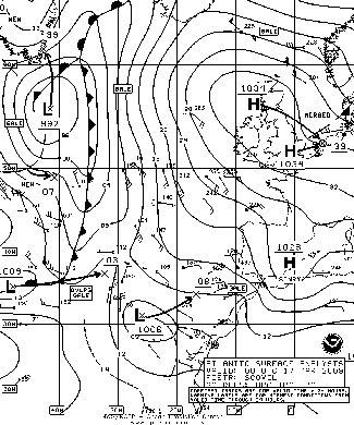 North Atlantic Surface analysis charts