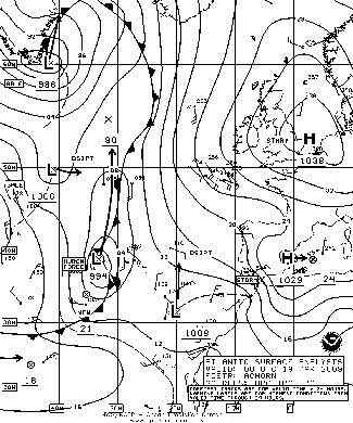 North Atlantic Surface analysis charts