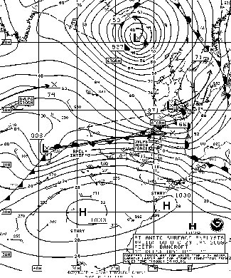 North Atlantic Surface analysis charts