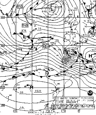 North Atlantic Surface analysis charts