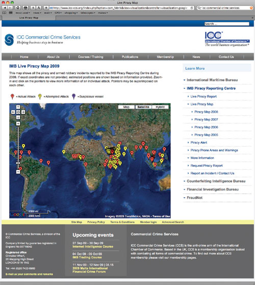 Snapshot of IMB website